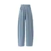 Pantalones Retro de Pierna Ancha de Mezclilla Tencel para Mujer, Novedad Primavera/Verano 2026, de Cintura Alta, Pierna Recta Casual con Aspecto de Alta Gama y Efecto Adelgazante, Pantalones Curvos
