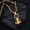 Hip Hop Retro Punto de Cruz Circón Ancla Collar para Mujer Lujo Ligero Europeo y Americano Nicho Punk Cadena Elegante para Clavícula