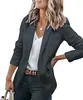 Outono de 2026 Novo Casaco Elegante de Manga Longa Feminino Amazon Cor Sólida Gola de Terno Blazer Solto de Botão Único para Mulheres