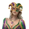 2026 Nuevo Carnaval de Mardi Gras de Nueva Orleans Estampado de Cuadros Diamante Rayas Morado Verde Dorado Mono Traje de Presentación