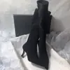 2026 Nuevo Estilo Elegantes y Sencillos Botas Largas, Botas Elásticas hasta la Rodilla, Botas Delgadas Mate, Cremallera Lateral Punta Tacón Alto