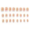 Usando 24 peças de tabletes de manicure francesa com borda branca brilhante de estrela para unhas femininas, tabletes de unhas postiças com glitter, atacado de alta qualidade, transfronteiriço