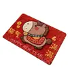 Tapete de Banheiro Festivo de Cavalo Fofo 3D, Absorvente de Água, Secagem Rápida, Antiderrapante, Edição de Ano Novo, Tapete de Banheiro de Terra de Diatomáceas do Ano do Cavalo Vermelho