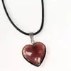 Venta caliente transfronteriza amor 20mm colgante piedra de cristal natural forma de corazón corazón de melocotón collar accesorios de joyería hechos a mano diy