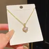 Collar Geométrico Sencillo y Exquisito de Zirconia y Acero de Titanio para Mujer, Lujo Ligero, Estilo Casual de Gama Alta, Accesorio Versátil para la Clavícula de Uso Diario