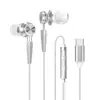 Headset para Jogos de E-Sports com Posicionamento de Som, Canal Esquerdo e Direito, Design Intra-auricular para Computadores e Celulares, Fones de Ouvido com Fio Tipo-C
