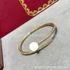 Nuevo Pulsera de Clavo Cartier Elástica Abierta Versión Delgada, Pulsera de Clavo Cartier Versión Gruesa de Superficie Lisa, Versión de Artesanía de Precisión CNC