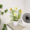 Decoración de Planta Verde Artificial Planta Pequeña en Maceta Flor de Plástico Flor Falsa Juego de Arreglo de Flores Artificiales Decoración de Bonsái Arreglo de Flores para el Hogar Planta en Maceta