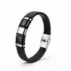 AliExpress Xiyin Explosiones Joyería Simple Europea y Americana Pulsera de Cuero Trenzado Retorcido Pulsera de Acero Inoxidable LOGOTIPO Grabado