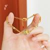 Jindian Mismo Estilo Shagong Filamento Azul Quemado Hueco Maravilloso Loto Calabaza Pulsera Fu Lu Shenglian Pulsera Nuevo Estilo Chino para Enviar a Novia