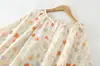 Pijama Feminino de Verão em Crepe de Algodão Confortável Macio Respirável Manga Curta Cropped Duas Peças Roupas de Casa Doce Morango Coelho