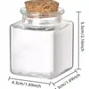 Botella cuadrada transparente de 50 ml con corcho Botella para pudín tarro para té de flores de regalo tarro de vidrio para yogur leche Botella para pudín botella de los deseos