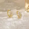 Pendientes de Botón para Mujer Estilo Japonés y Coreano Dulce Elegante Sencillo Incrustados con Circonita Personalidad Versátil Moda Joyería Regalo Joyería de Conservación del Color