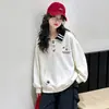 Conjunto de Sudadera para Niñas 2026 Nueva Moda de Otoño Estilo Coreano Niños Medianos y Grandes Ropa Interior de Cuello Solapa para Niños Conjunto de Dos Piezas Moderno