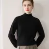 Suéter Gola Semifechada 100% Caxemira Pura Outono/Inverno Primeira Linha Prêt-à-porter Casual Tricô Solto Camada Base