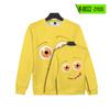 Cross-border novo cartoon monstro face 3D impressão digital camisola pescoço redondo cross-border comércio exterior fábrica de roupas atacado