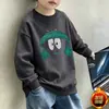 Ropa Infantil 26 Novedades Estampado de Letras Sudadera con Forro Polar para Niños Tallas Grandes Moda para Niños Medianos y Mayores Cuello Redondo Pulóver Manga Larga Estilo Coreano Top