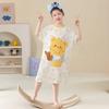 Pijama Infantil Feminino Camisola de Modal Vestido Infantil 2025 Novo Verão Fino Desenho Animado Conjunto de Roupa de Casa para Meninas