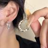 Arete de tuerca en forma de C de plata S925 de alta calidad estilo frío personalidad nicho diseño plata rota 7347