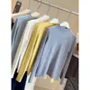 Camiseta básica de cuello alto para mujer, modelo nuevo 2026, camiseta de manga larga, suave y amigable con la piel, adecuada para usar en capas en otoño e invierno