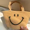 Nova bolsa de palha tecida com smiley 2023 armazenamento [entrega em peça única]]
