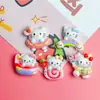 Dibujos Animados Brillantes Arcoíris Gato Kt Accesorios de Resina DIY Pegamento de Crema Funda de Teléfono Pasador Bolsa Flor para Zapatos Material al por Mayor