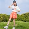 Conjunto de Verão para Meninas Novo Conjunto de Shorts de Manga Curta Infantil para Crianças Maiores Conjunto Esportivo de Duas Peças Moda Bebê Menina Tendência