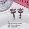 Aretes de acero de titanio 316L chapados en oro cobre, aretes de cartílago para la oreja, diseño nicho coreano ins, colgante de lazo, cadena larga