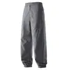 Pantalones Casuales Delgados de Secado Rápido Serie Etiqueta Verde Izx Verano para Hombre de Seda de Hielo Sueltos de Nueve Puntos Estilo Americano
