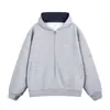 Chaqueta Casual Pesada Americana para Hombres y Mujeres 2026 Otoño Marca de Moda Holgada y Versátil Cardigan con Capucha de Color Contrastante para Parejas