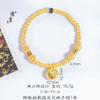Jin Yan loja de ouro com um longo tempo não desbota ouro antigo Dunhuang lótus contas de ouro pulseira artesanal pulseira de contas presente feminino