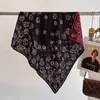 Cachecol de Seda e Lã Dupla Face Bicolor para Mulheres, Lenço Quadrado de Proteção para o Pescoço Outono/Inverno 2026, Presente para Mãe, Xale