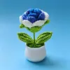 Liquidación, Envío Rápido, Productos Terminados de Venta Caliente Transfronteriza, Adornos de Plantas en Maceta de Hilo Tejido a Crochet Hechos a Mano de Rosas, Margaritas y Lirios, Venta al por Mayor