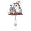 Pedido Urgente Crachá Retrátil Divertido Personalizado de Halloween Original BOO Desenho Animado Pingente de Decoração de Crachá da Fábrica de Origem