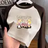 Camiseta Térmica para Niña, Tallas Mediana a Grande para Niños, Felpa, Casual, Bloque de Color, Manga Larga, Nuevo Estilo Otoño/Invierno, Cuello Redondo, Cálida, Camiseta Versátil