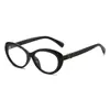 Novo Óculos Retrô Oval Gatinho Armação Preta Simples Artefato de Maquiagem Feminino Espelho Plano Armação Pequena para Rostos Quadrados e Redondos Pode Ser Equipado com Lentes de Grau para Miopia