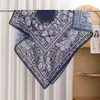 Venta Caliente Transfronteriza Moda Retro para Mujer Delgado Imitación Seda Algodón Estampado Bufanda Cuadrada de 110 Turbante Malayo
