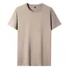 Camiseta de manga corta de 180 g para hombre y mujer, nuevo estilo primavera-verano, casual y versátil, color liso