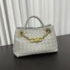 Moda Europea y Americana 2024 Nueva Bolsa Tejida Gran Capacidad Versátil Cadena Bolso Tote de Piel de Vacuno Bolso de Hombro Casual de Mano