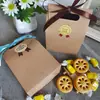 Caixa de papel de couro de vaca portátil Saco de biscoito Cookie caixa de bolo Saco de embalagem para lanche ocidental saco de papel para doce nougat
