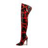 Nuevas Botas Altas Hasta la Rodilla con Estampado de Zebra Estilo Europeo y Americano Punta Fina Costura Cierre Trasero Tacón Súper Alto Talla Grande Botas de Moda Zapatos de Mujer