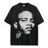 Camiseta de Manga Curta com Estampa Digital Transfronteiriça de Vince Carter, Algodão Pesado Vintage, Decote Pequeno, Algodão Puro, Estampa Ins Moderna