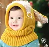 Gorro de una pieza con forma de cachorro estilo coreano para invierno, capa de lana para bebé, chal cálido, calentador de cuello estilo coreano, gorro con protección para las orejas al por mayor