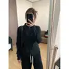 Moletom Estilo Americano com Forro de Lã e Ajuste na Cintura para Mulheres, Outono e Inverno, Gola Alta Pequena, Jaqueta Casual Esportiva da Moda de Manga Longa, Top Quente Espesso de Lã