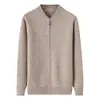 Nuevo cárdigan de lana 100% pura para Otoño e Invierno, cuello de béisbol, suéter abrigo engrosado, nueva ropa de punto de cachemira para hombre de Otoño e Invierno