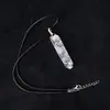 Colgante de Columna de Cristal Blanco Natural Envuelto en Alambre de Alta Venta Transfronteriza, Colgante de Collar DIY de Cristal Blanco, Collar Hexagonal Envuelto en Alambre
