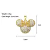 [Oro Real de Cobre] Oso con Lazo Comercio Exterior Transfronterizo DIY Joyería Hecha a Mano Cobre Zirconio Microincrustado Accesorios de Colgante
