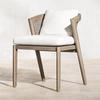 Mesa y Silla de Exterior Patio Nórdico Ocio Madera Maciza Teca Silla de Ratán Casa de Huéspedes Villa Terraza Exterior Restaurante Combinación de Muebles