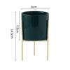 Jarrón de Hierro Escandinavo Simple Soporte Elevado para Flores Suculentas Maceta Cerámica Hidropónica para Flores Set de Flores con Planta Verde
