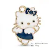 Venta Caliente Transfronteriza Dibujos Animados Sanrio Gato Kt Esmalte Aleación Colgante Joyería Collar Accesorio Componentes para Joyería DIY